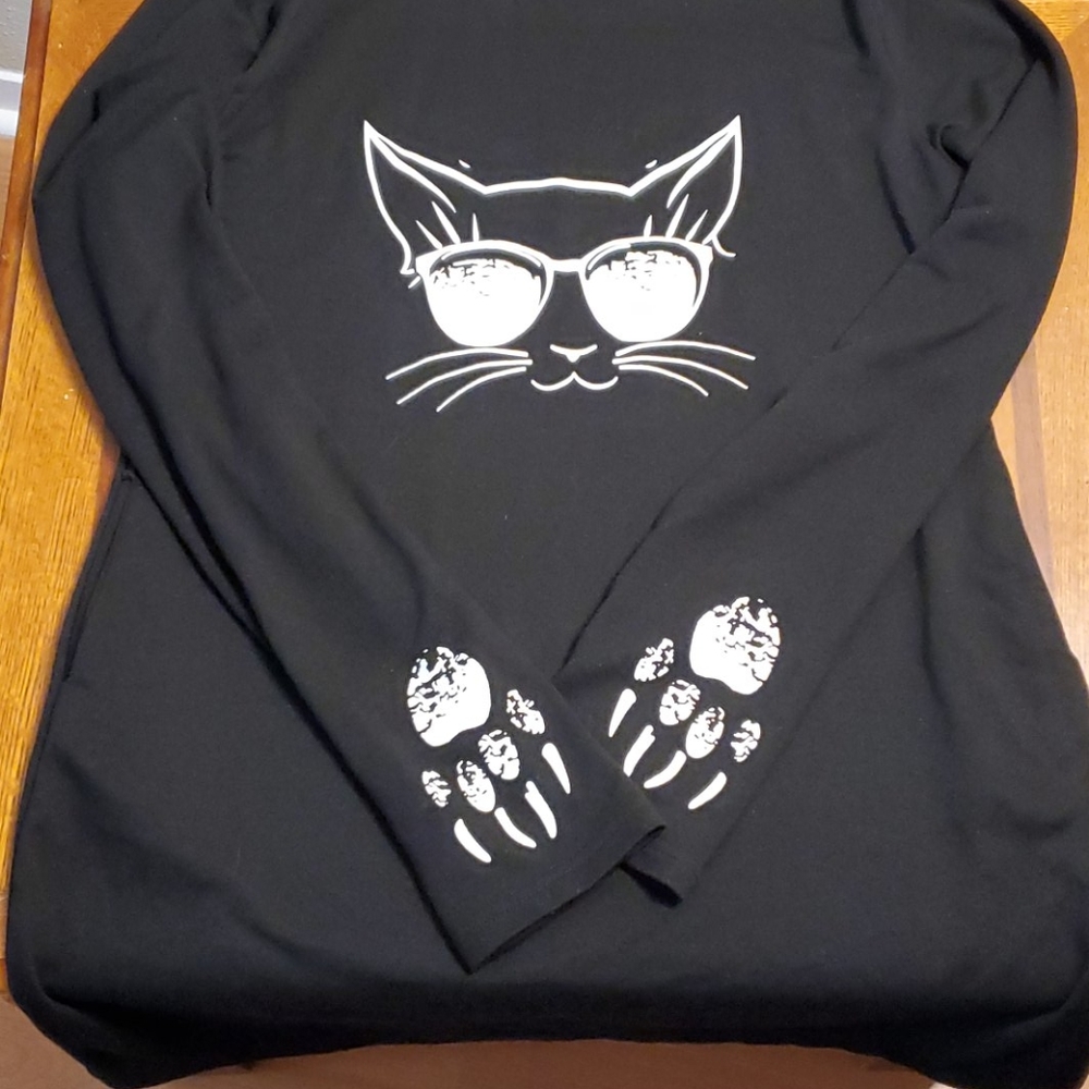 2XL CUTE CAT LONG HOODIE FOR LEGGINGS